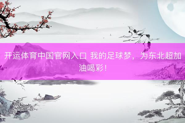 开运体育中国官网入口 我的足球梦，为东北超加油喝彩！